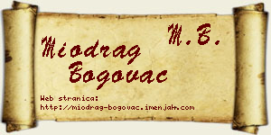 Miodrag Bogovac vizit kartica